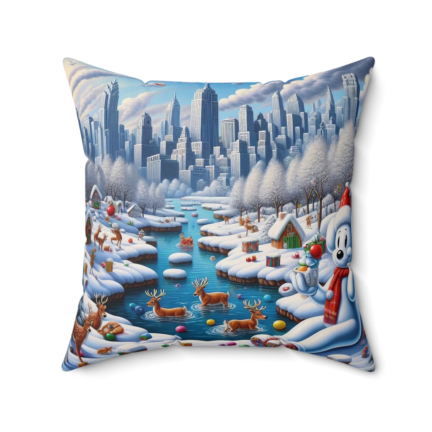 Spun Polyester Square Pillow - Winter 126