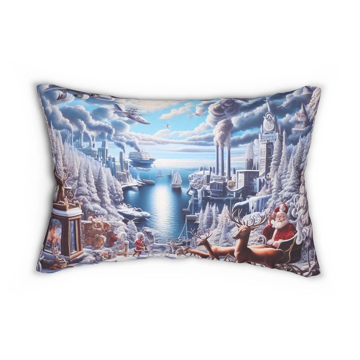 Spun Polyester Lumbar Pillow - Winter 114