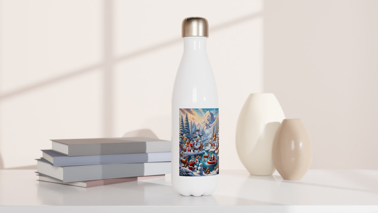 White 17oz Stainless Steel Water Bottle - Winter 138