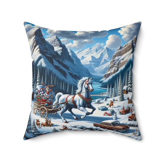 Spun Polyester Square Pillow - Winter 107