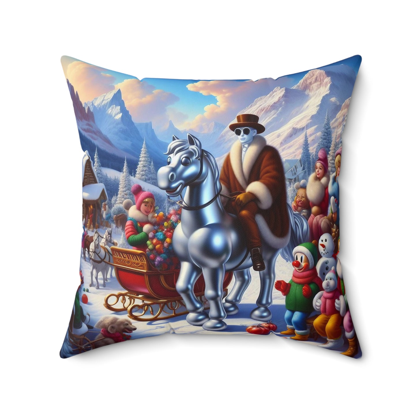 Spun Polyester Square Pillow - Winter 219