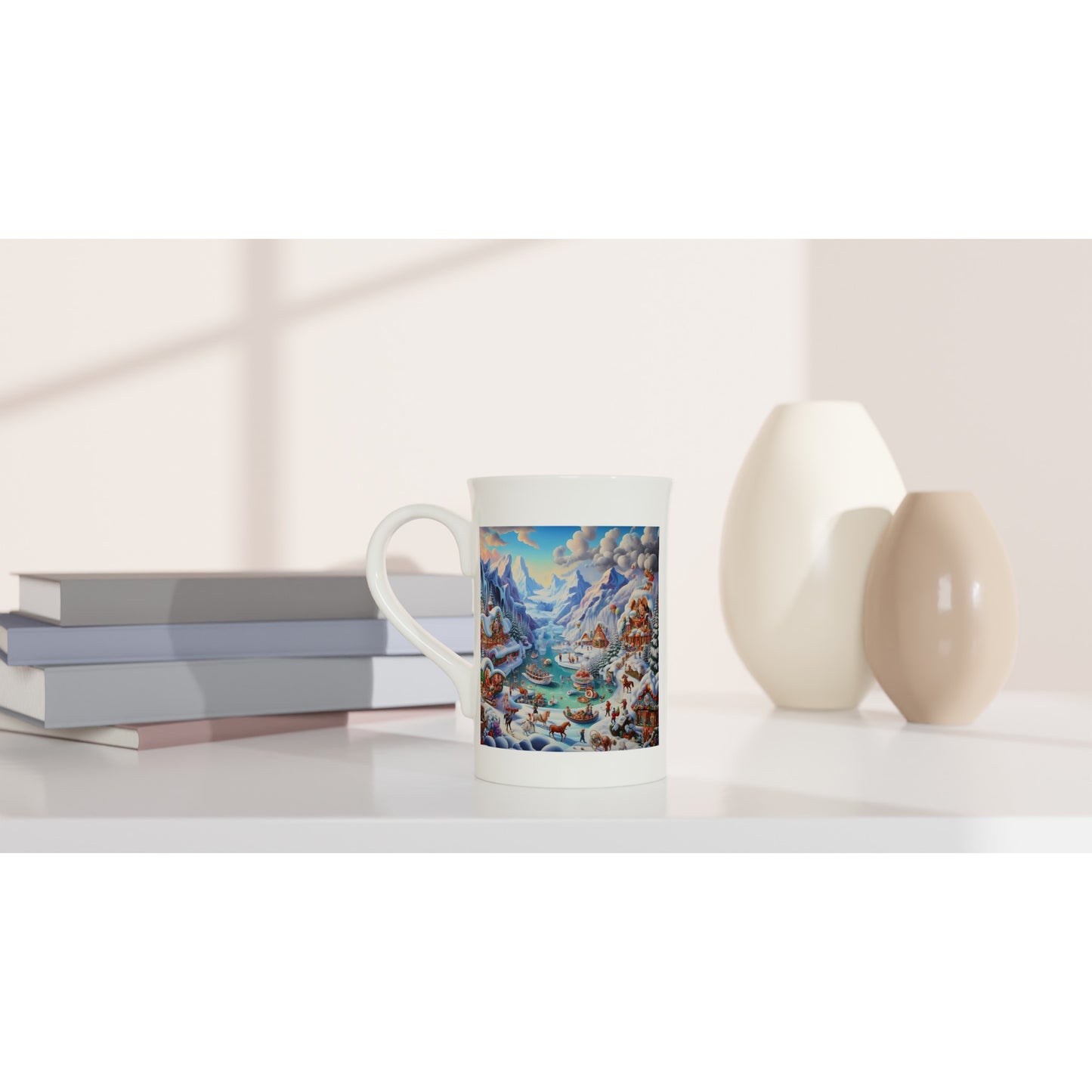 White 10oz Porcelain Slim Mug - Winter 169