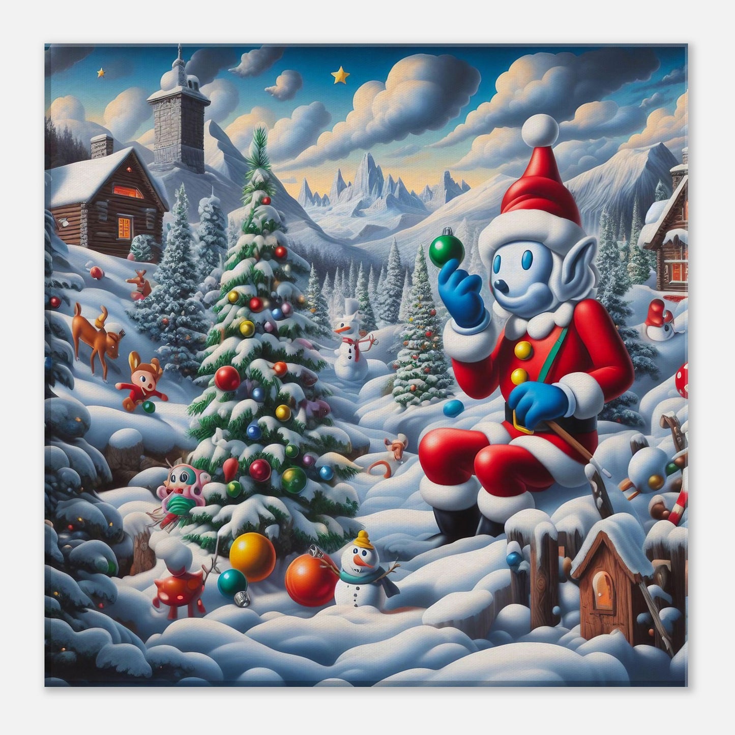 Wall Art - Winter 42 - Snowman and Christmas tree