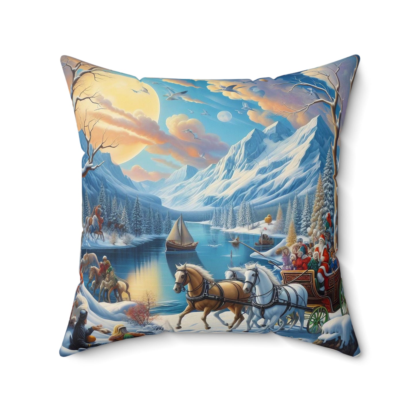 Spun Polyester Square Pillow - Winter 212