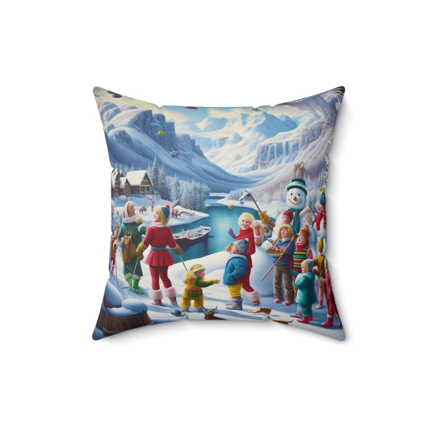 Spun Polyester Square Pillow - Winter 205