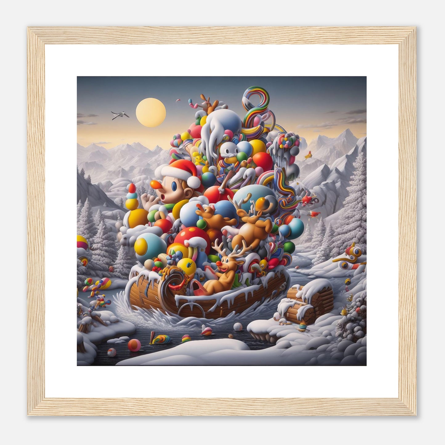 Wall Art - Winter 59 - Boy, Sleigh, Toys