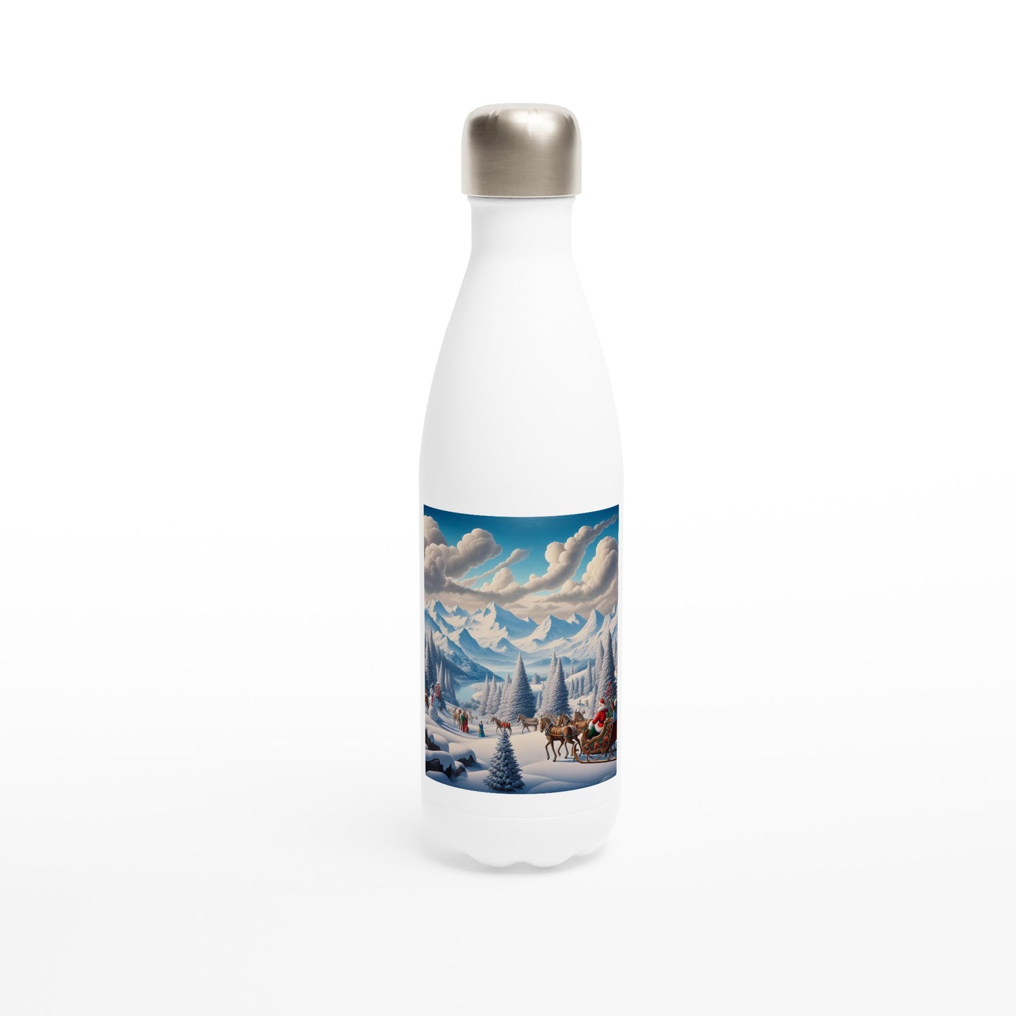 White 17oz Stainless Steel Water Bottle - Winter 94