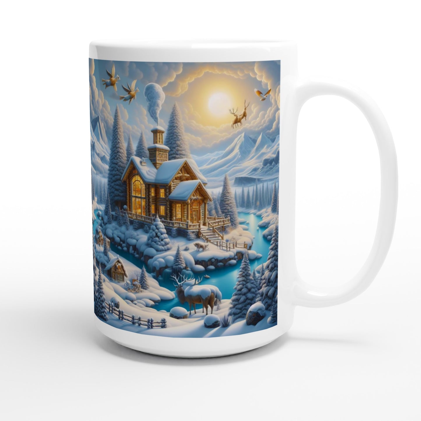 White 15oz Ceramic Mug - Winter 176