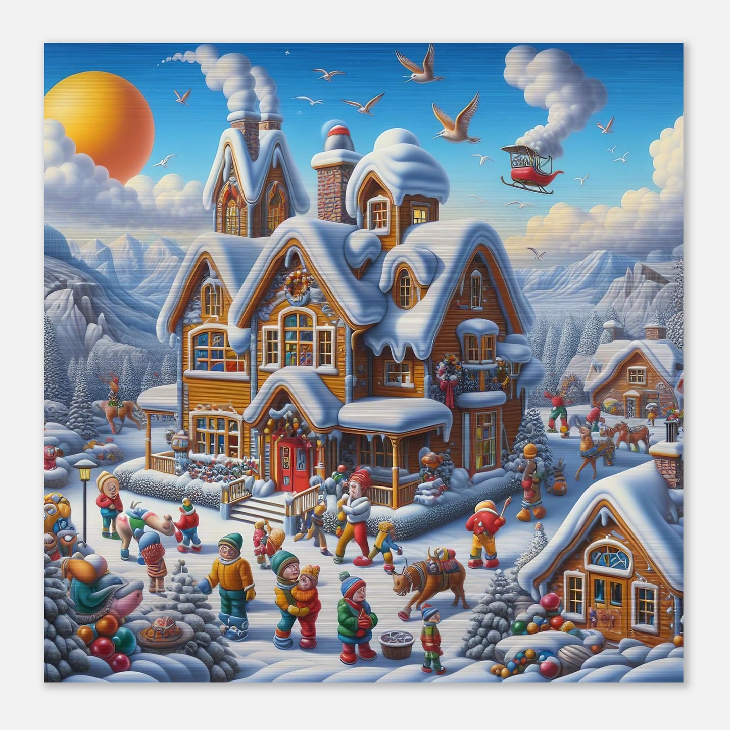 Wall Art - Winter 65 - House in a village