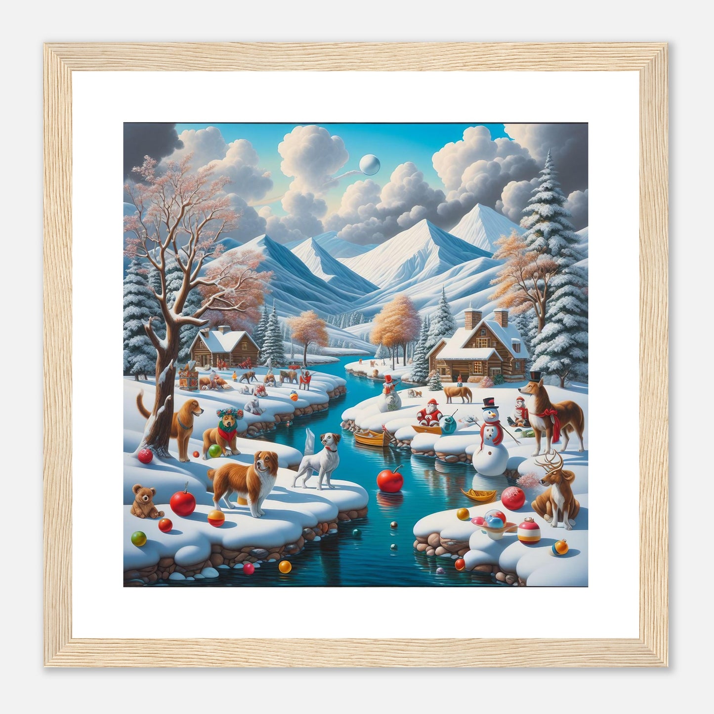 Wall Art - Winter 7 - Animals, River and Mountains