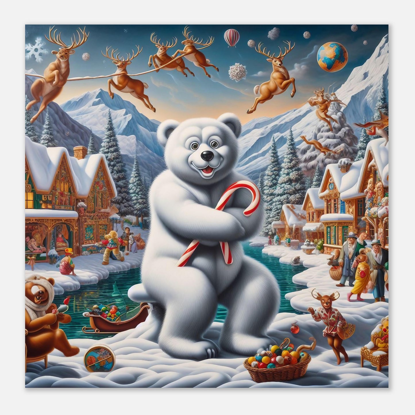 Wall Art - Winter 75 - Sitting polar bear
