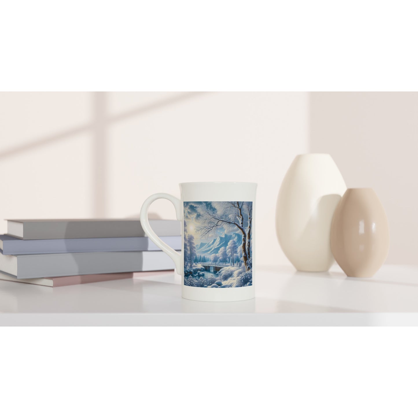 White 10oz Porcelain Slim Mug - Winter 175