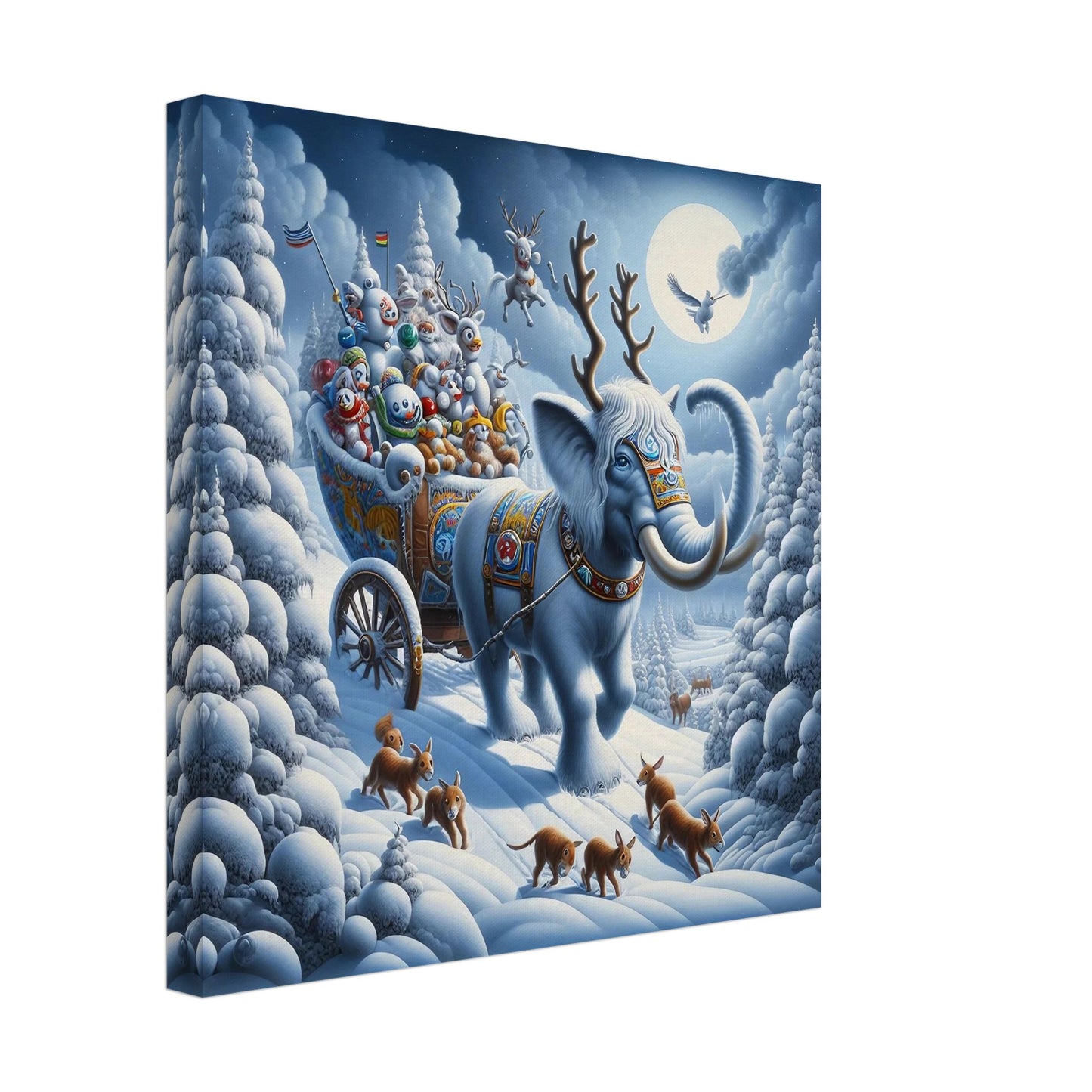 Wall art - Elephant in snow at night