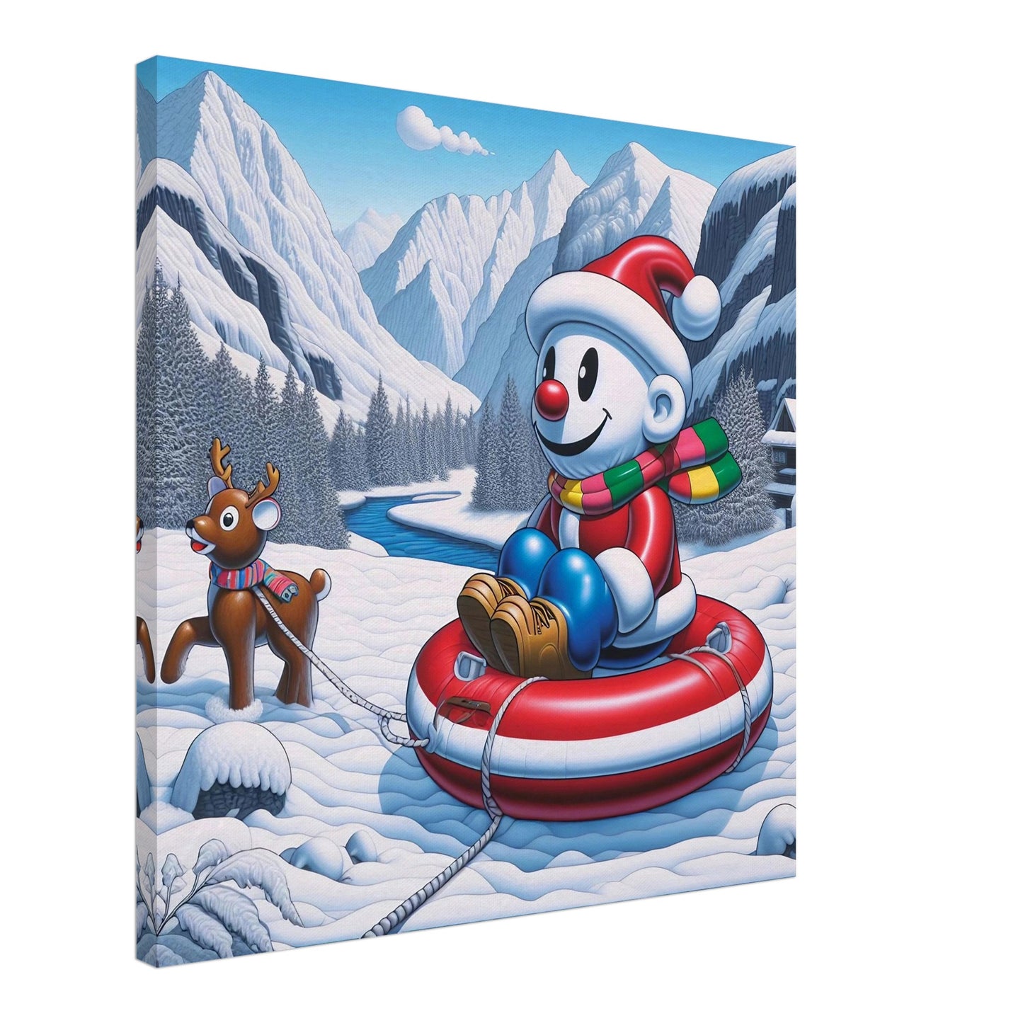 Wall art - Snowman with reindeer