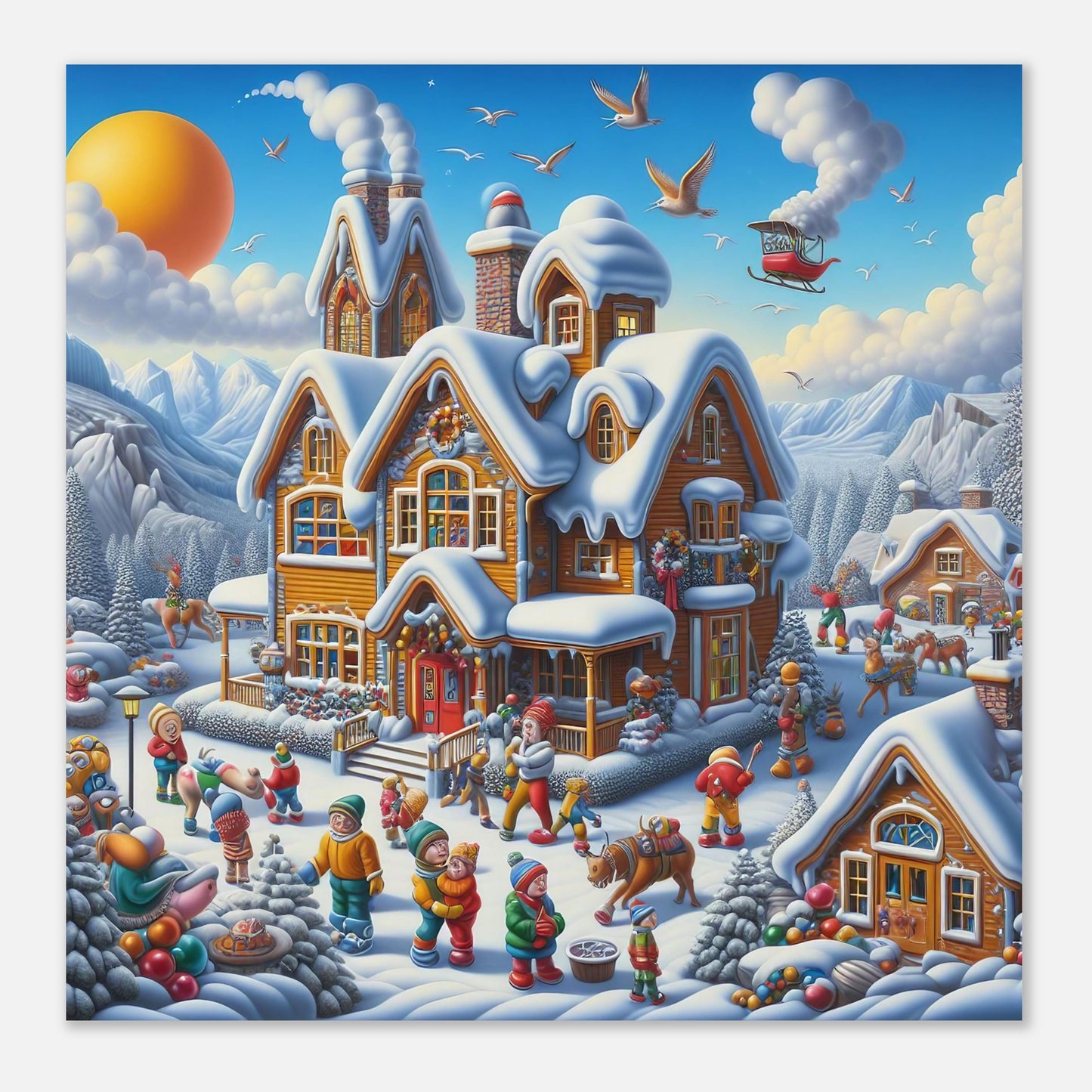 Wall Art - Winter 65 - House in a village