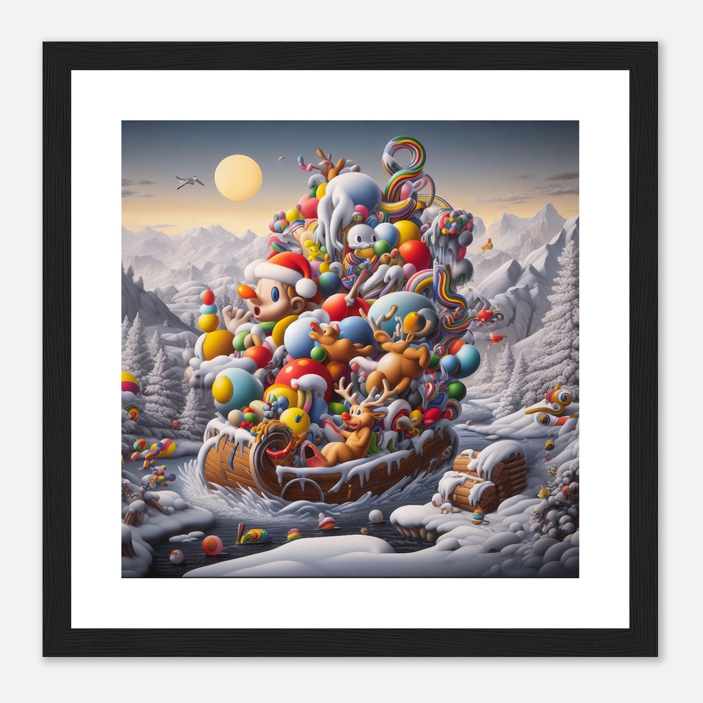 Wall Art - Winter 59 - Boy, Sleigh, Toys