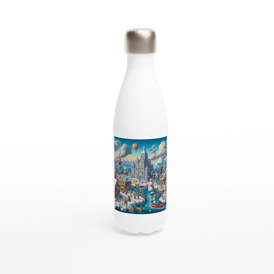 White 17oz Stainless Steel Water Bottle - Winter 207