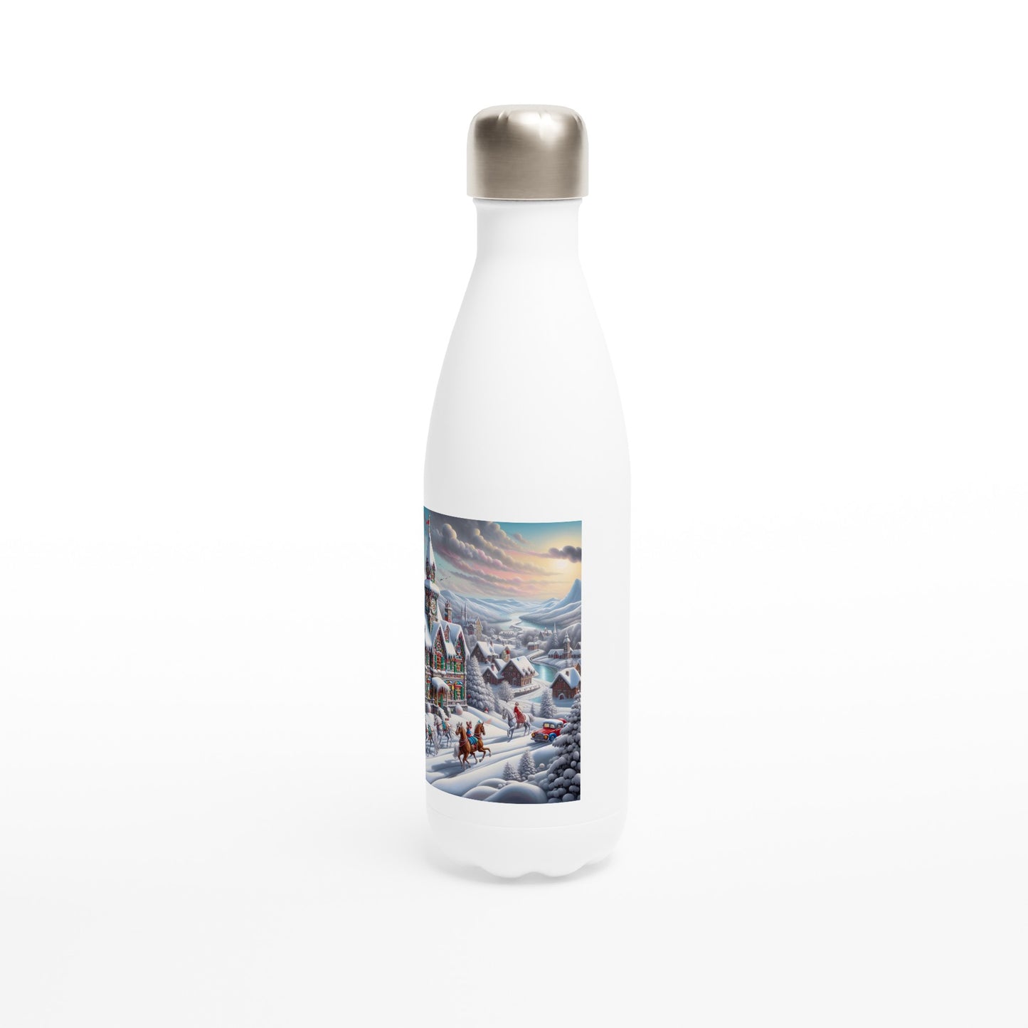 White 17oz Stainless Steel Water Bottle - Winter 95