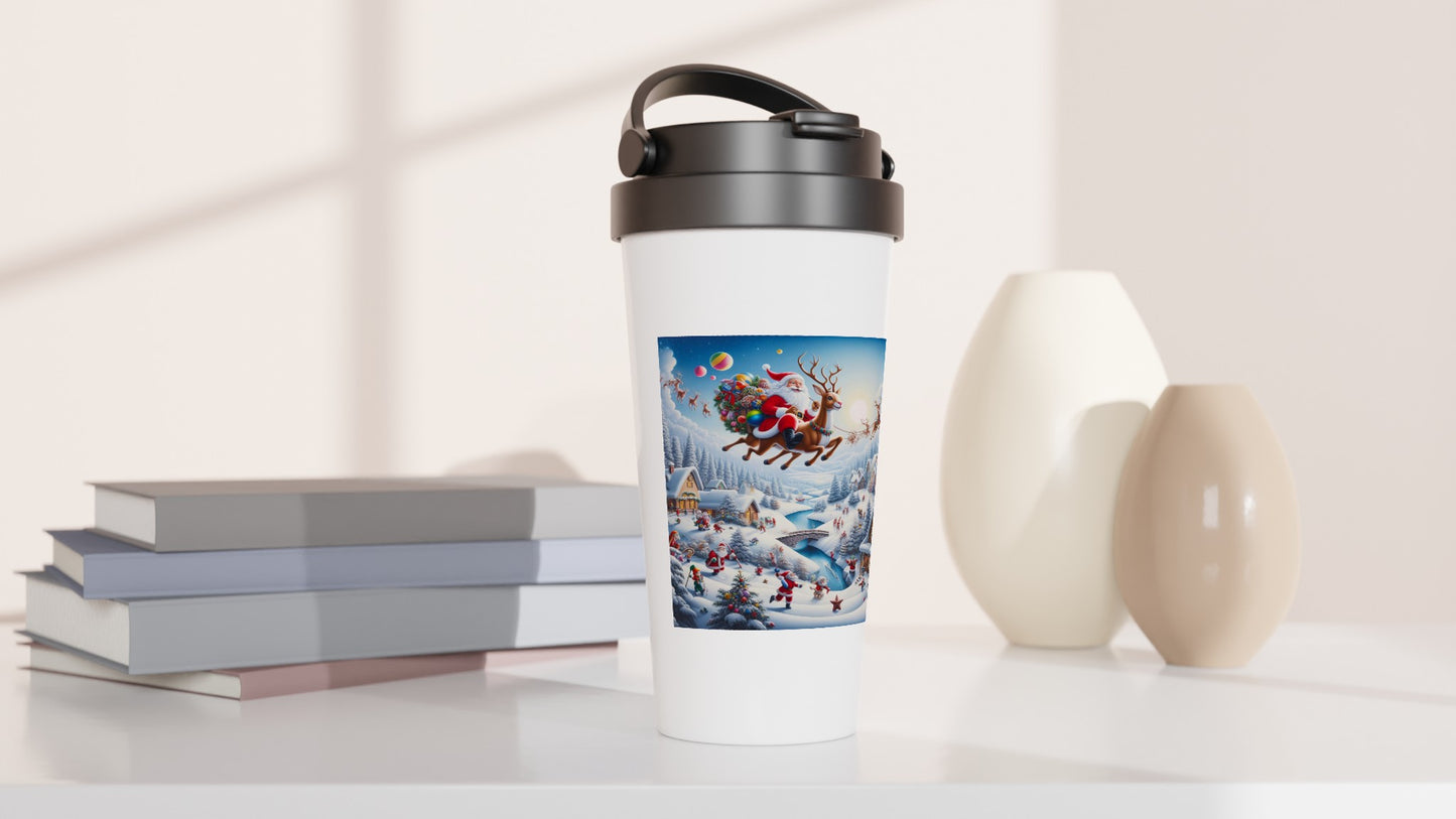 White 15oz Stainless Steel Travel Mug - Winter 57