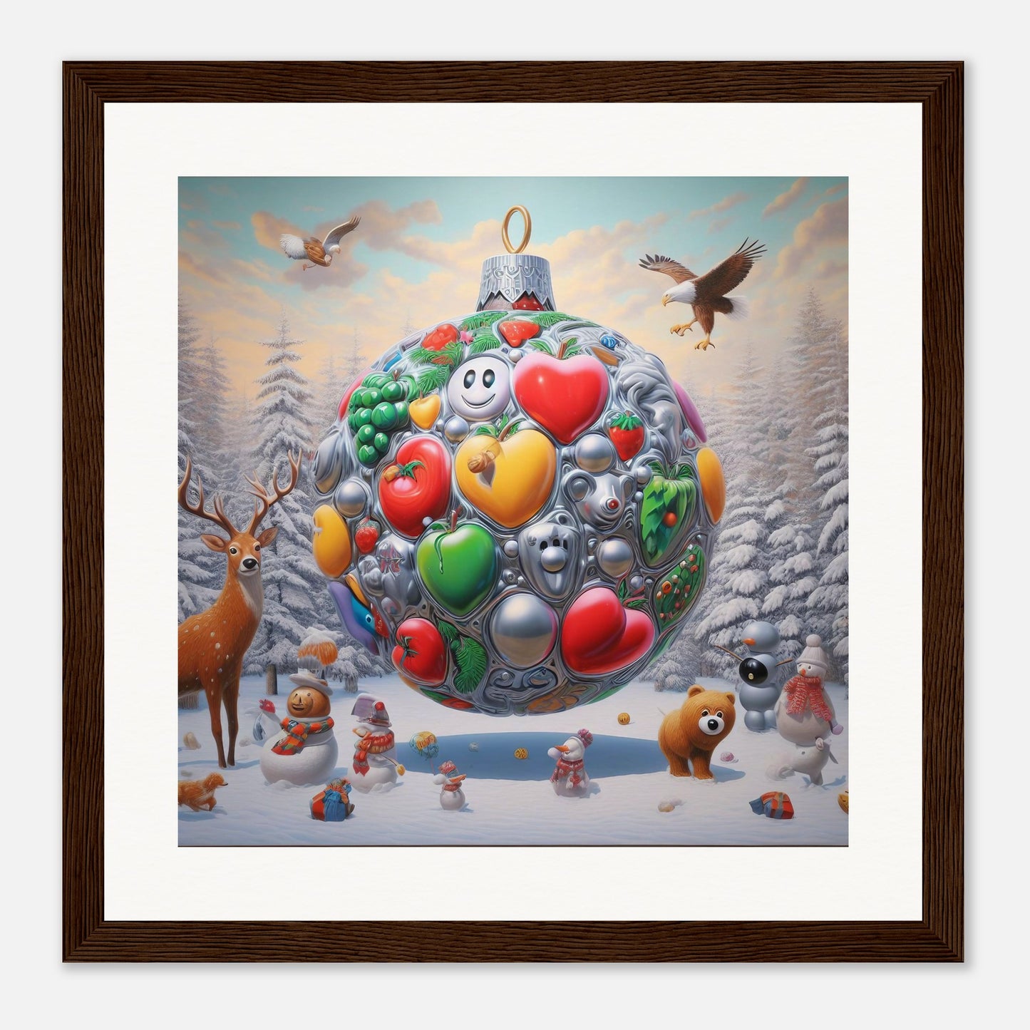 Wall Art - Winter 67 - Christmas ornament and a deer