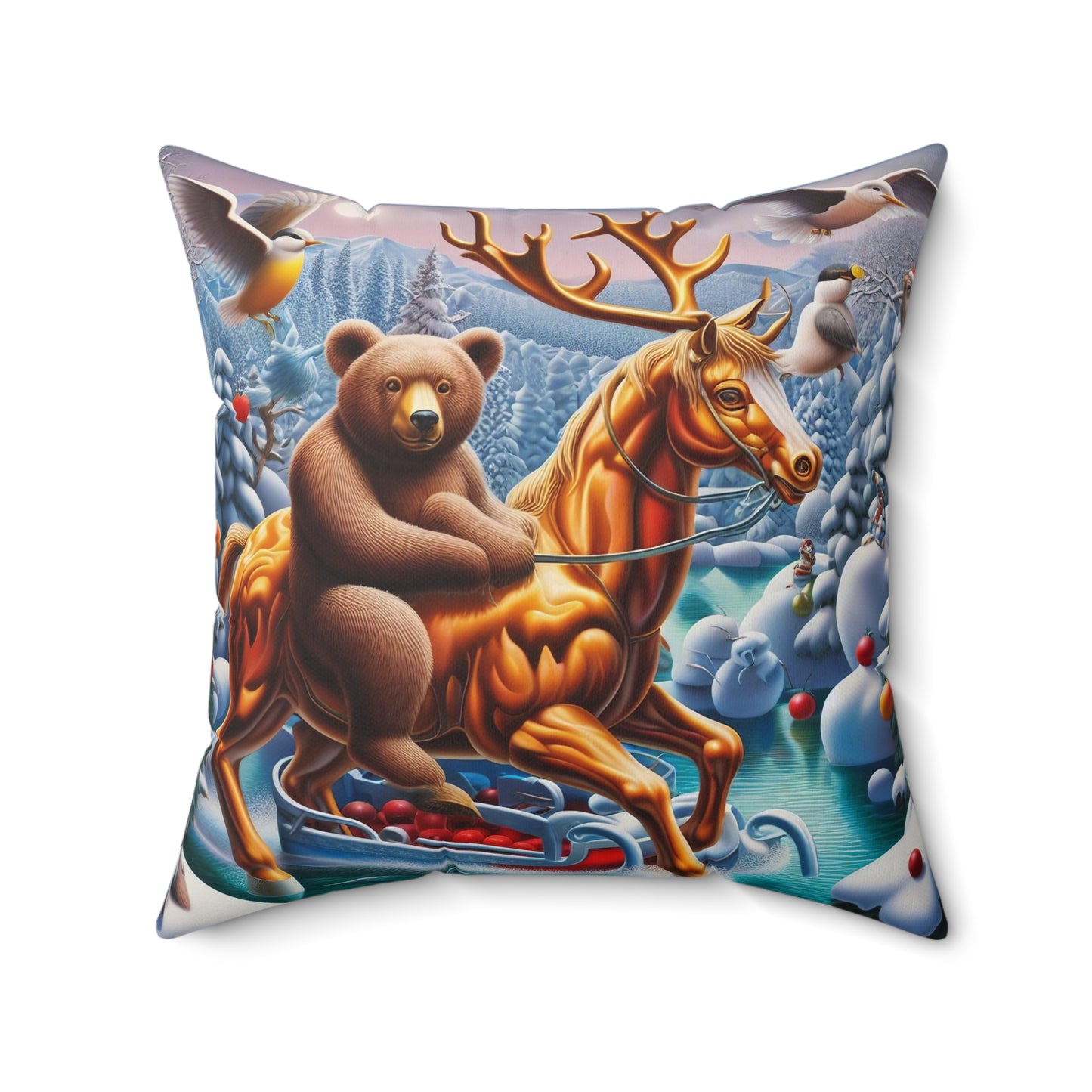 Spun Polyester Square Pillow - Winter 165