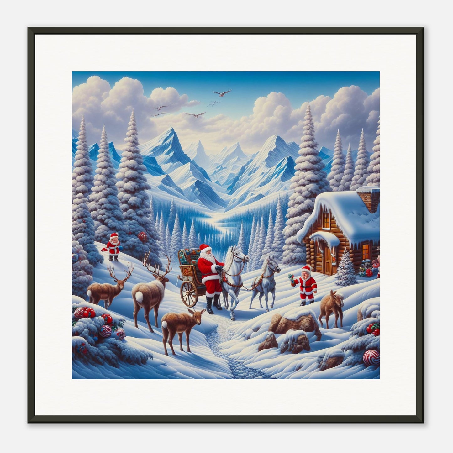 Wall Art - Winter 55 - Santa Claus and horses