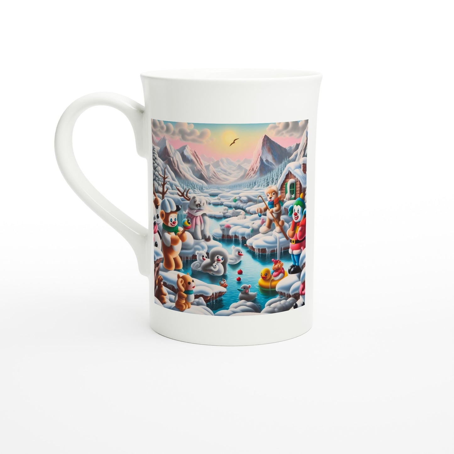 White 10oz Porcelain Slim Mug - Winter 150