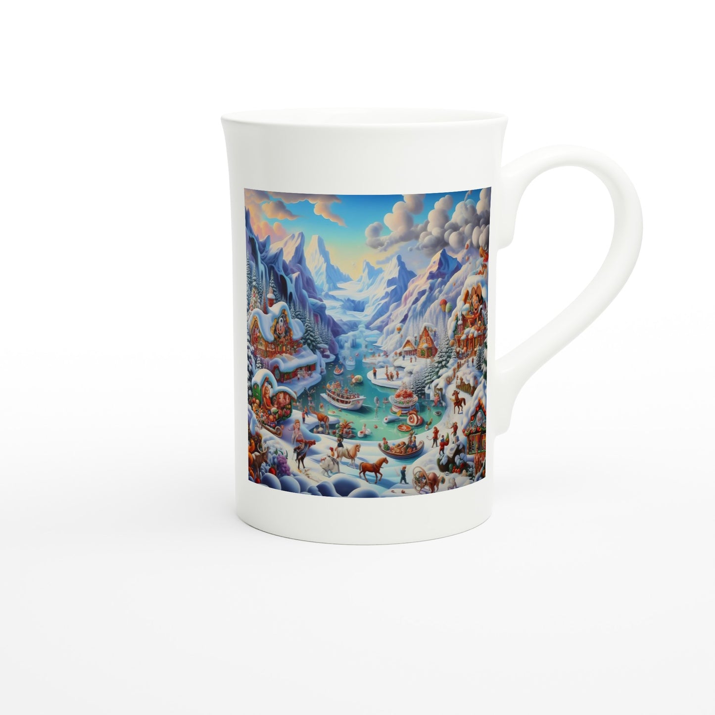 White 10oz Porcelain Slim Mug - Winter 169