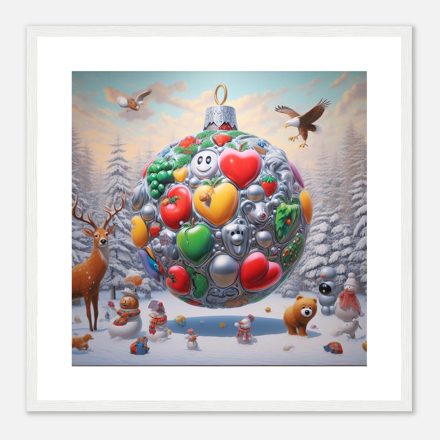 Wall Art - Winter 67 - Christmas ornament and a deer