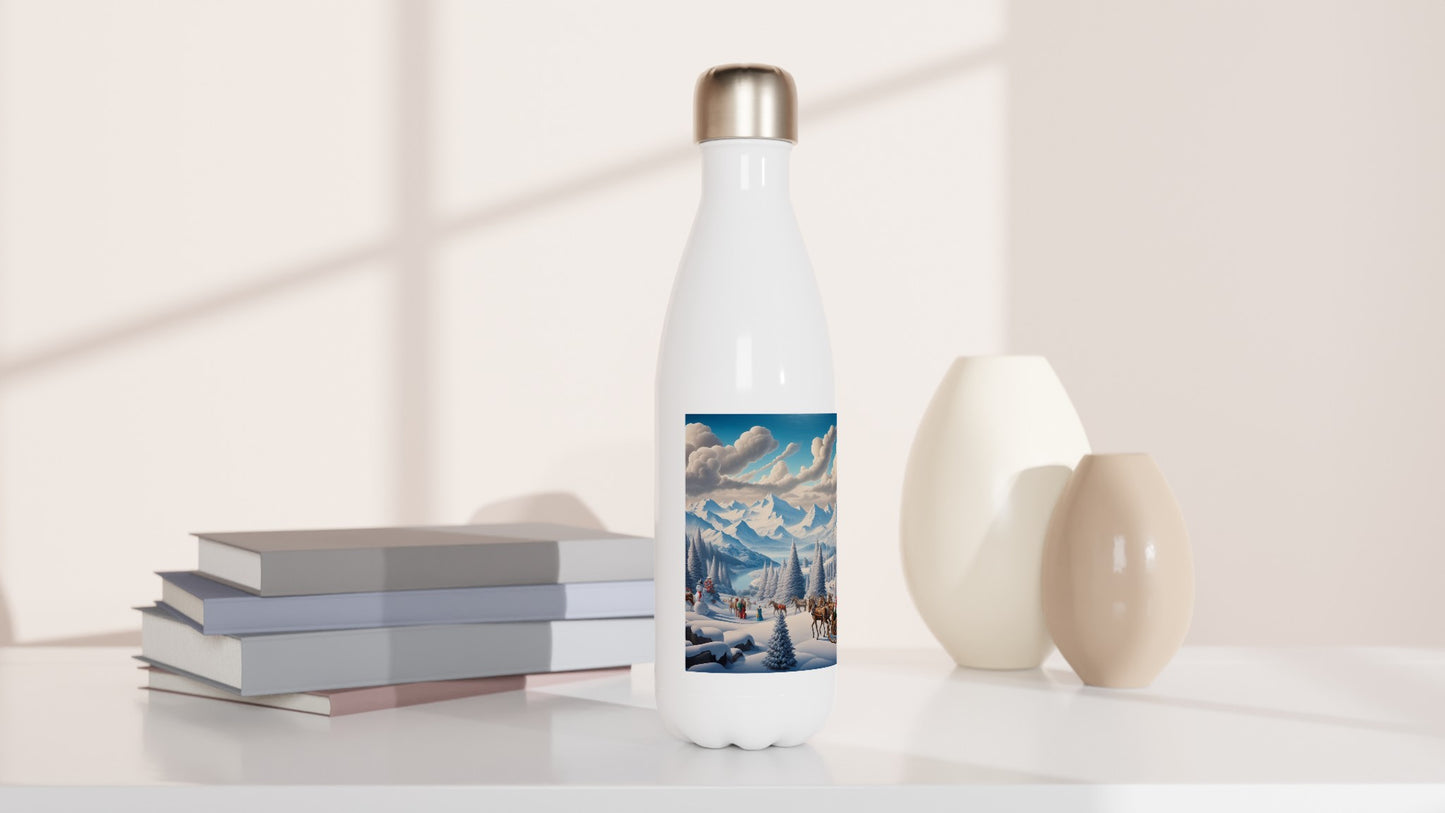 White 17oz Stainless Steel Water Bottle - Winter 94
