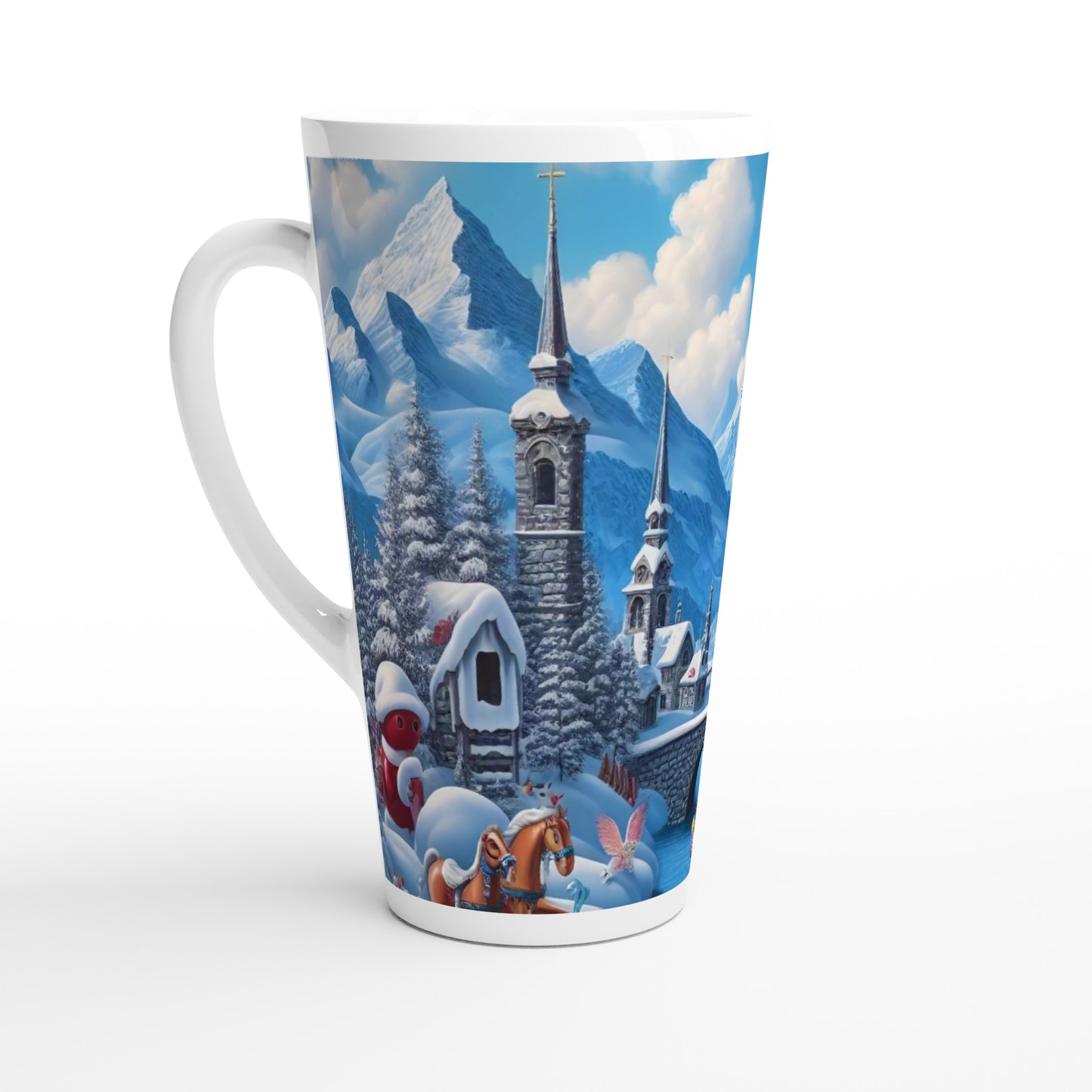 White Latte 17oz Ceramic Mug - Winter 153