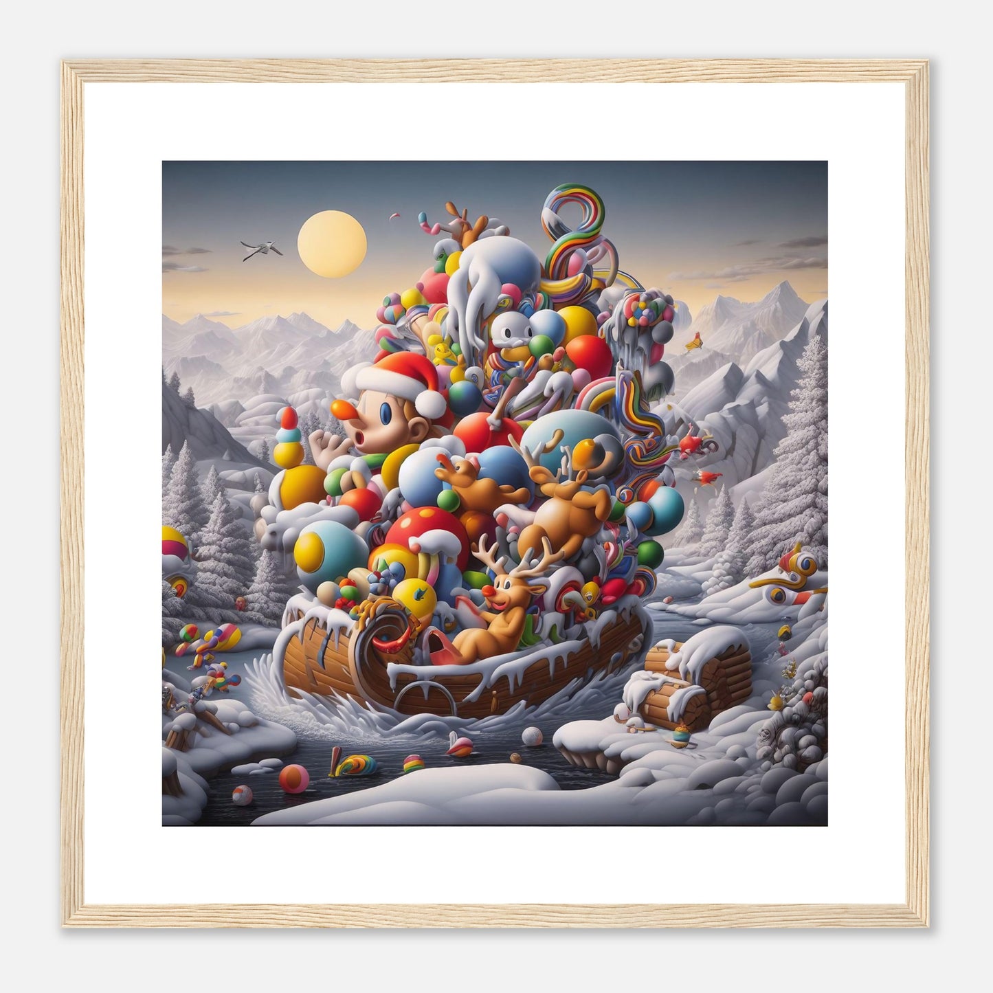 Wall Art - Winter 59 - Boy, Sleigh, Toys