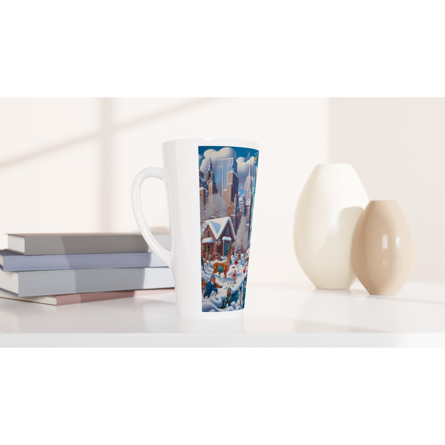 White Latte 17oz Ceramic Mug - Winter 144