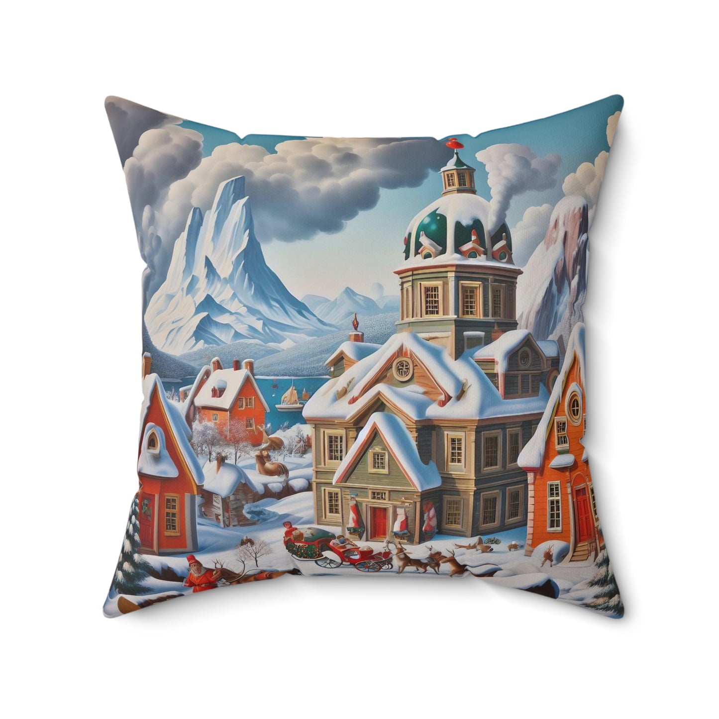 Spun Polyester Square Pillow - Winter 124