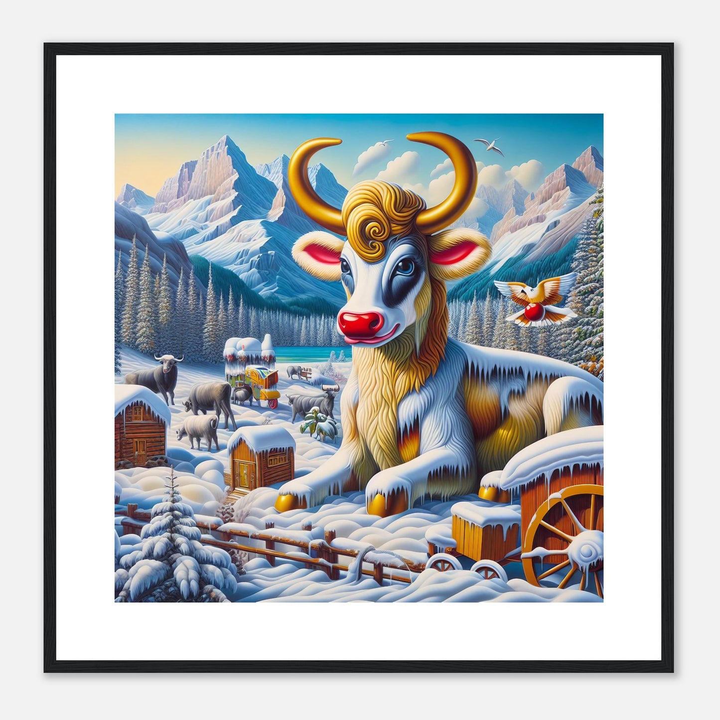 Wall Art - Winter 70 - Sitting cow