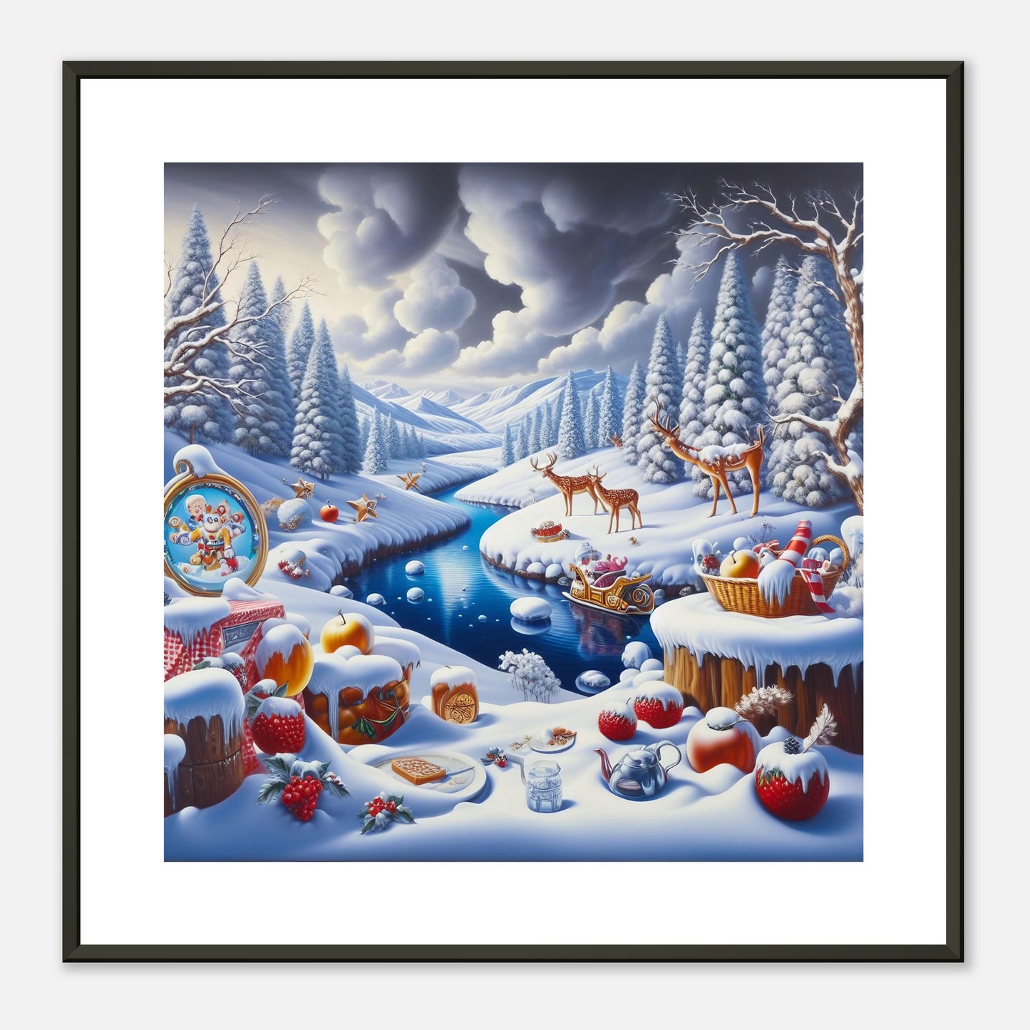 Wall Art - Winter 60 - Fruits and a river