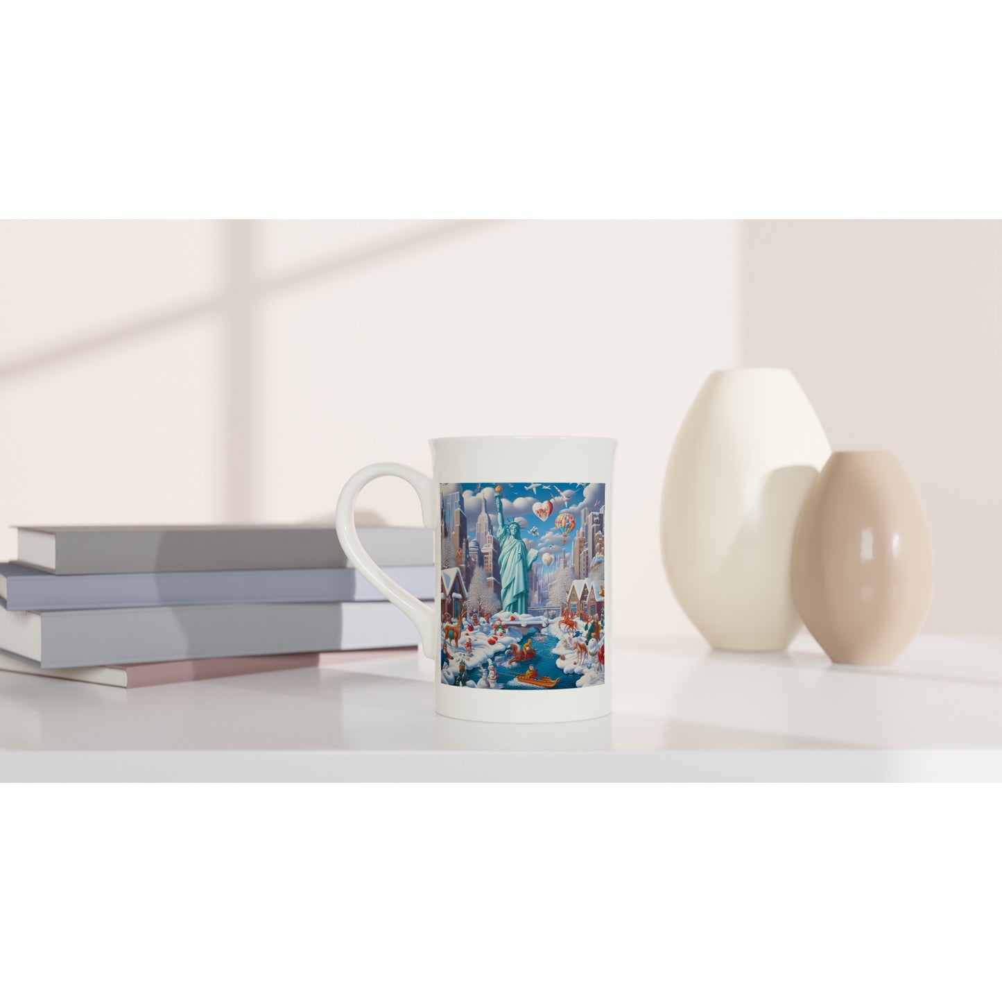 White 10oz Porcelain Slim Mug - Winter 144