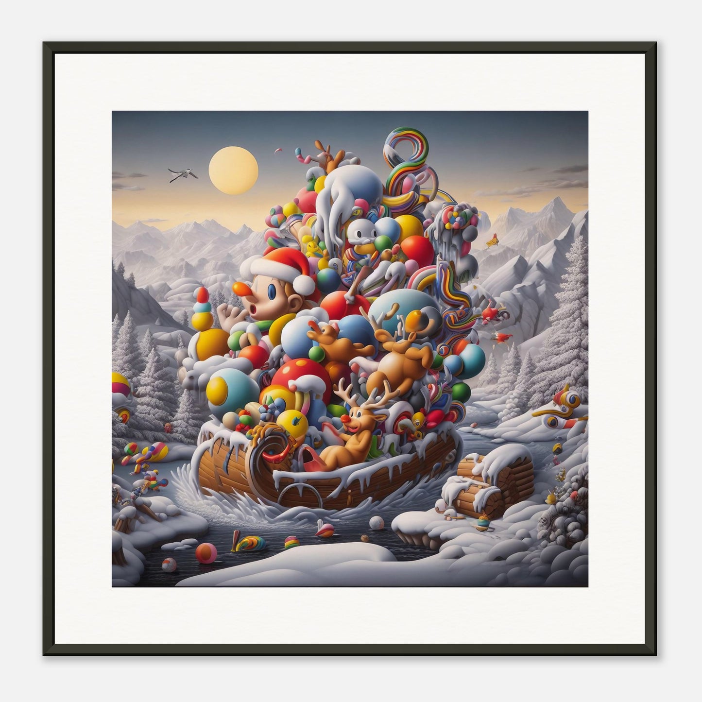 Wall Art - Winter 59 - Boy, Sleigh, Toys