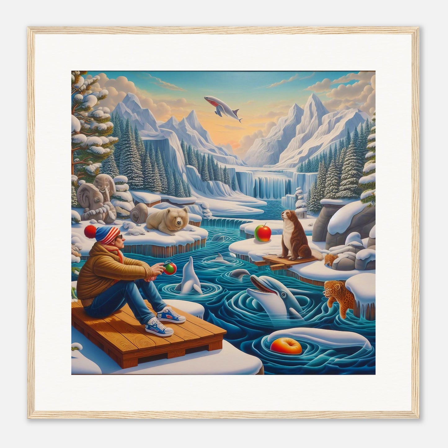 Wall Art - Winter 64 - Man by the river