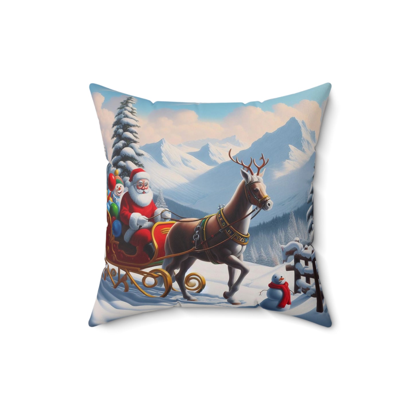 Spun Polyester Square Pillow - Winter 125