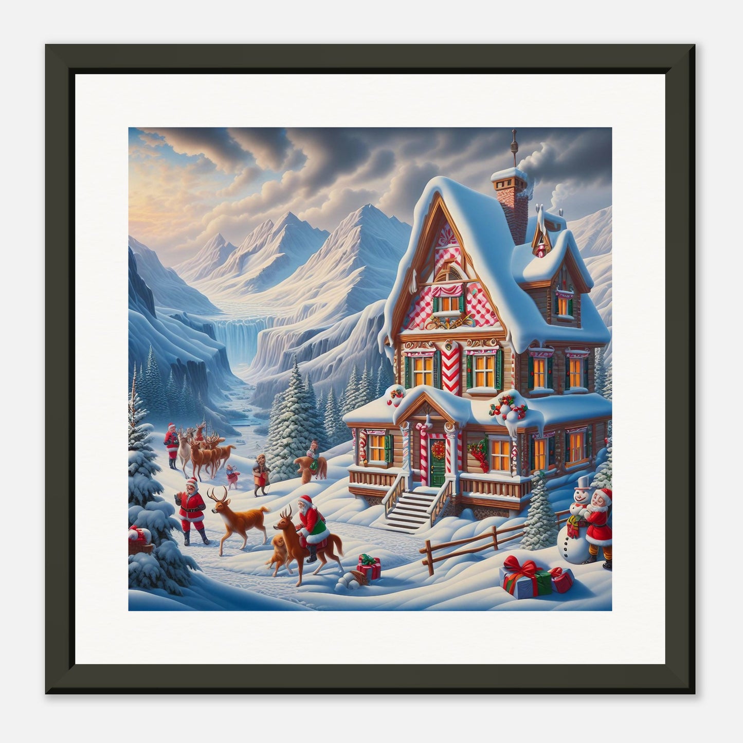 Wall Art - Winter 56 - Cottage and deer
