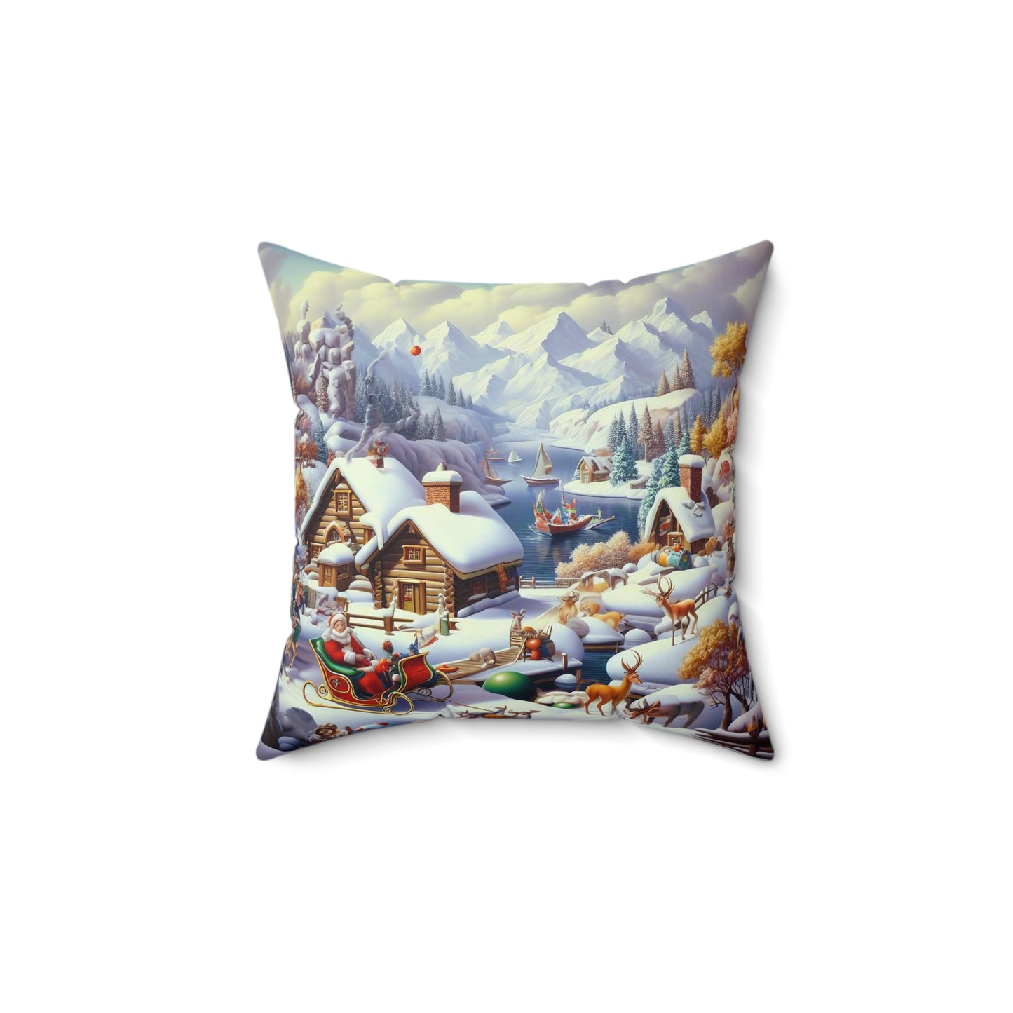 Spun Polyester Square Pillow - Winter 177