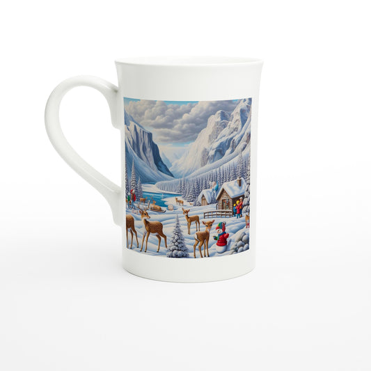 White 10oz Porcelain Slim Mug - Winter 159