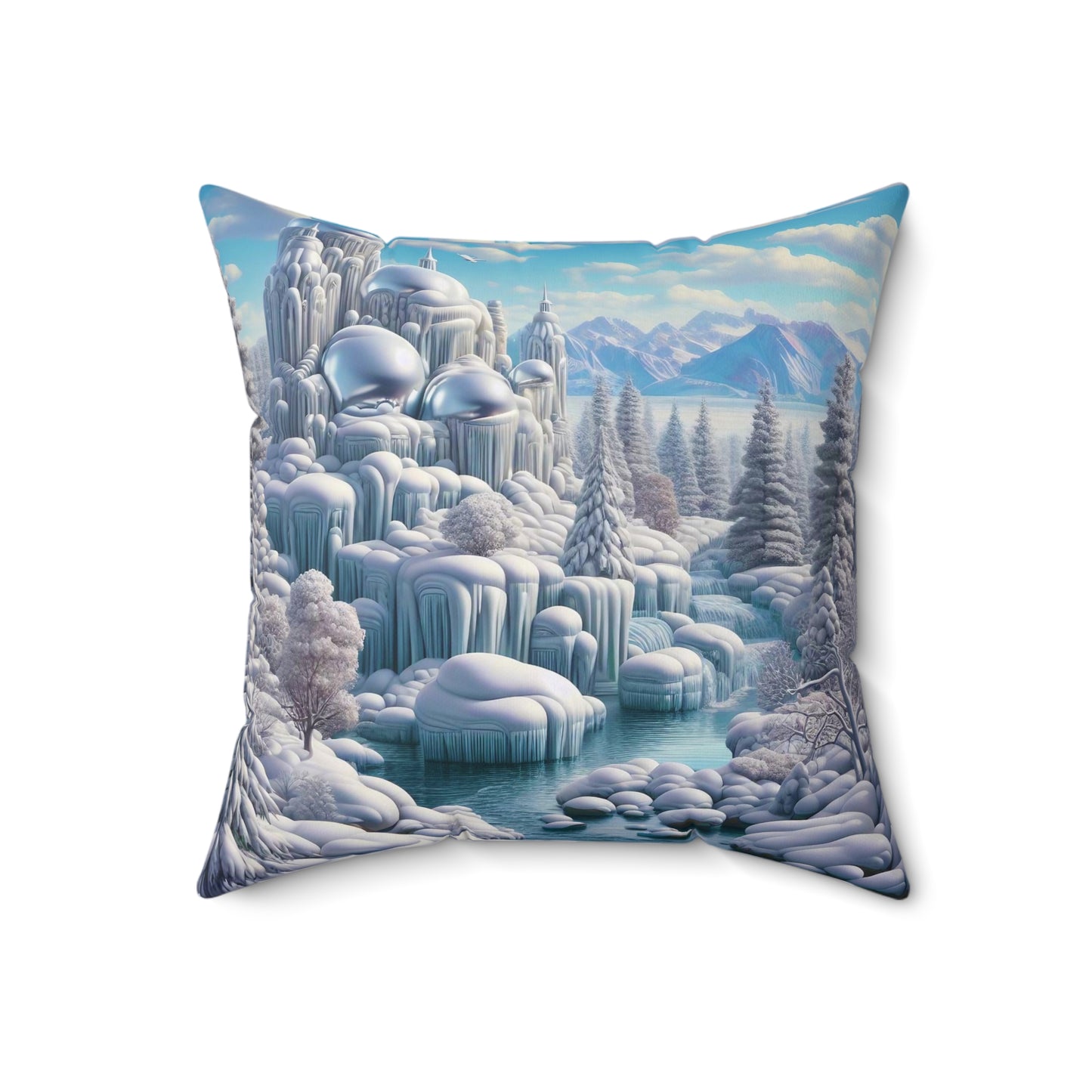 Spun Polyester Square Pillow - Winter 227