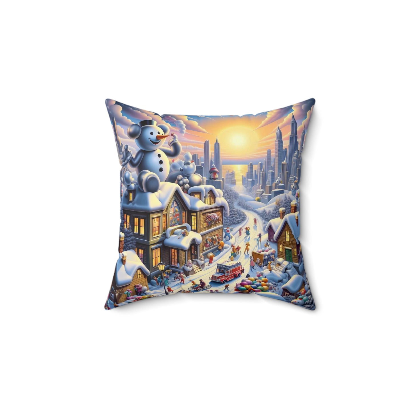 Spun Polyester Square Pillow - Winter 152