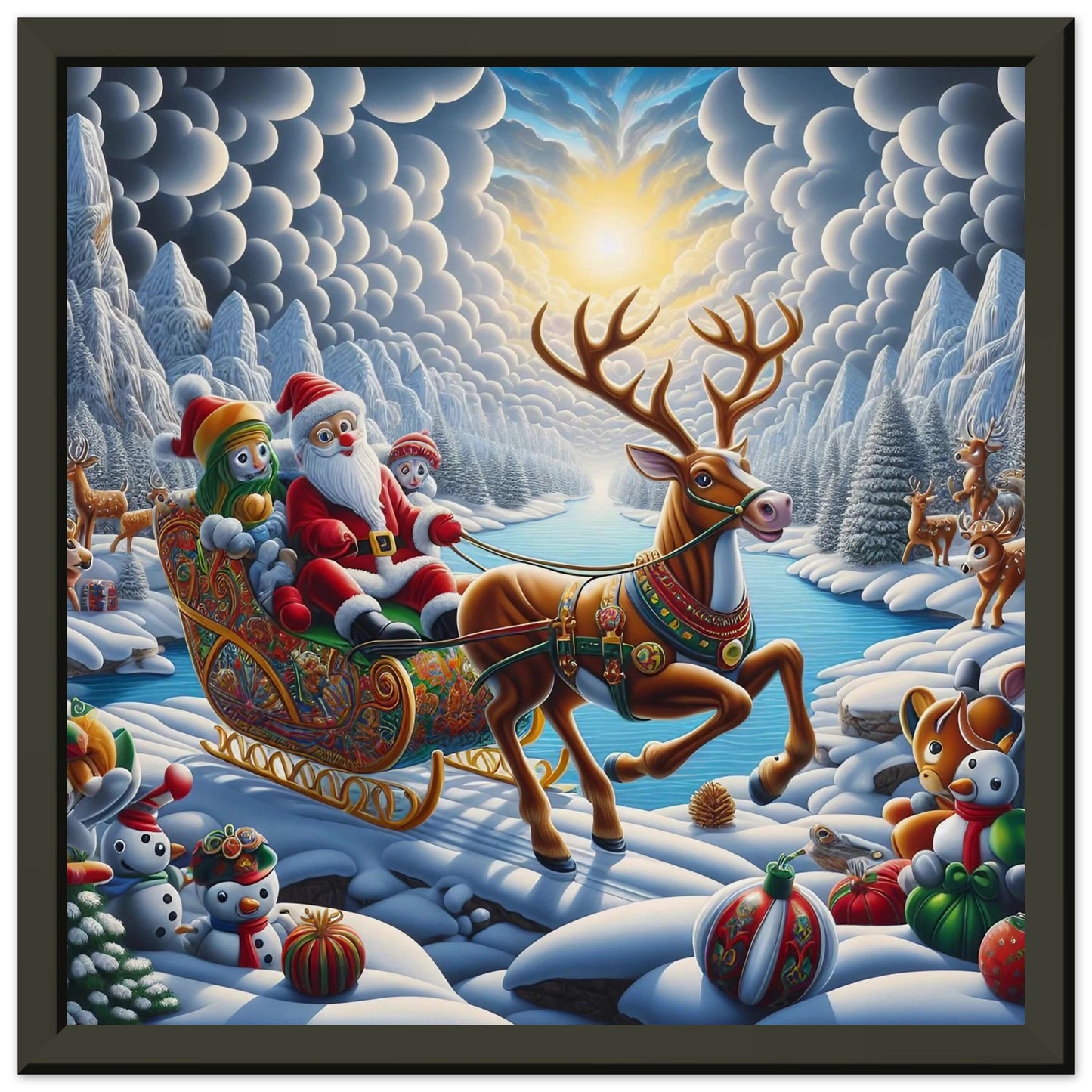 Wall art - Santa Claus and Reindeer