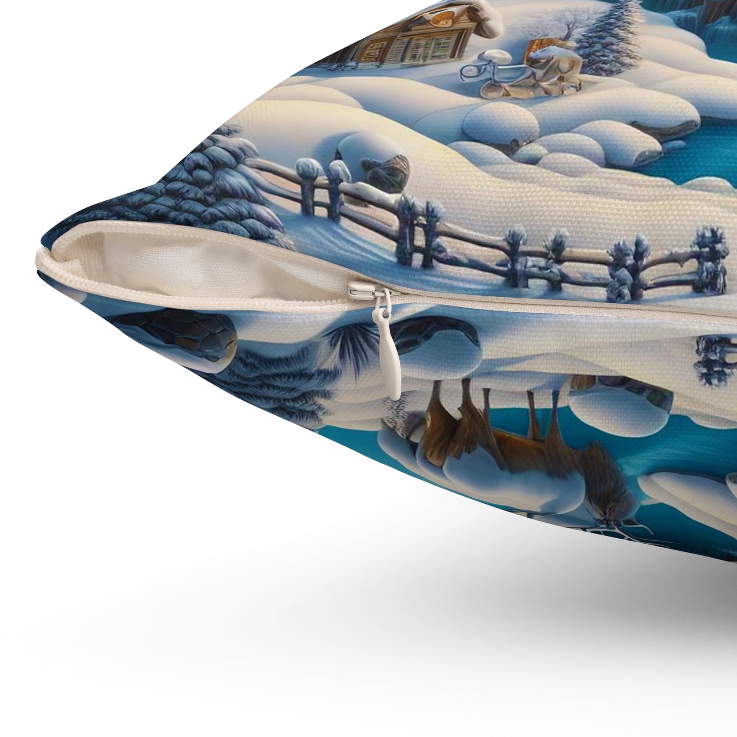 Spun Polyester Square Pillow - Winter 176