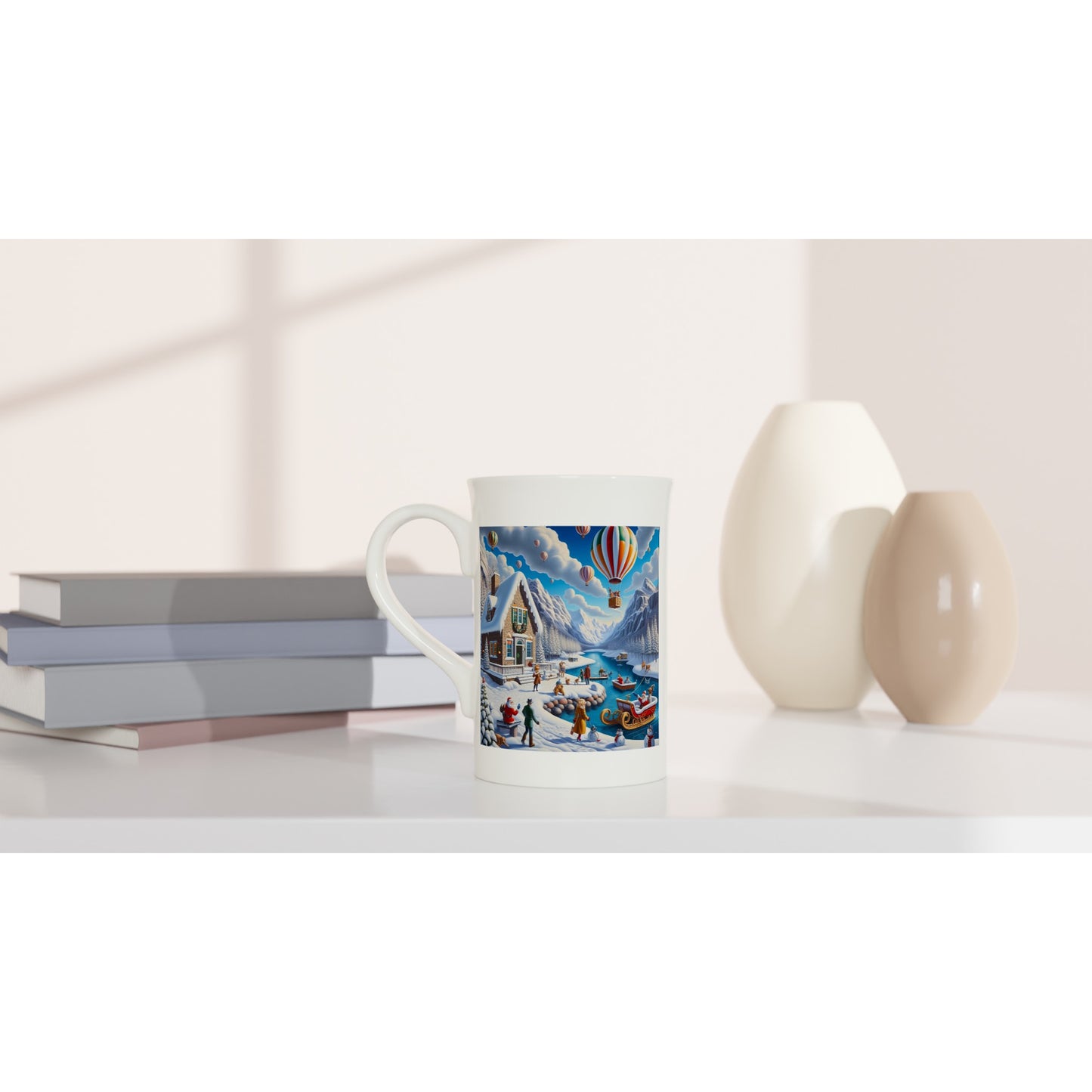 White 10oz Porcelain Slim Mug - Winter 145