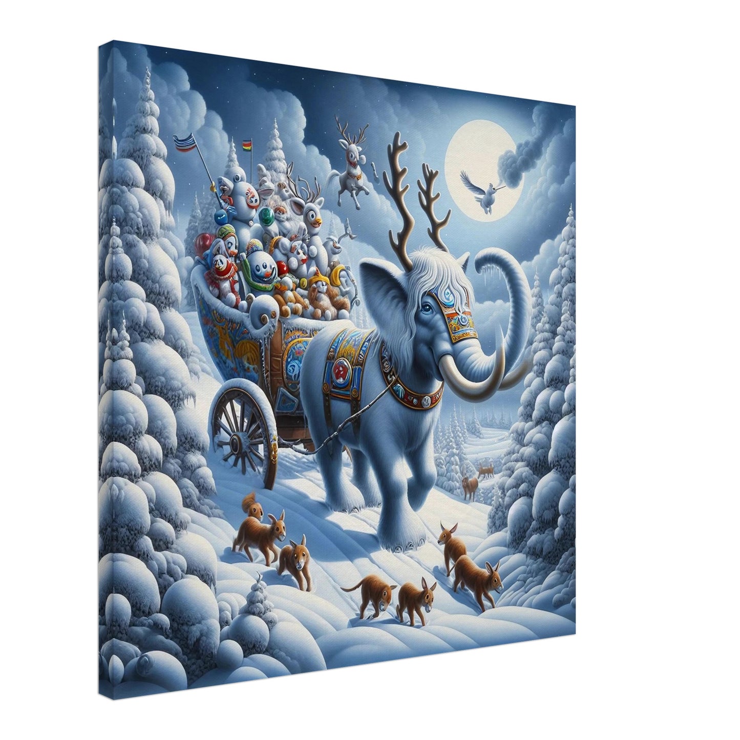 Wall art - Elephant in snow at night