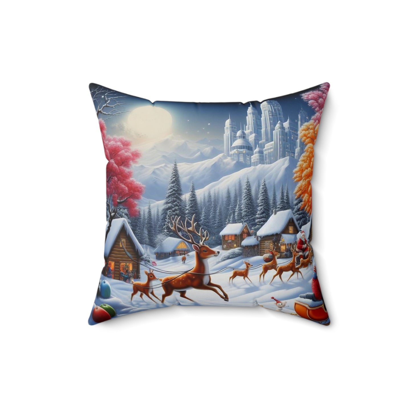 Spun Polyester Square Pillow - Winter 167